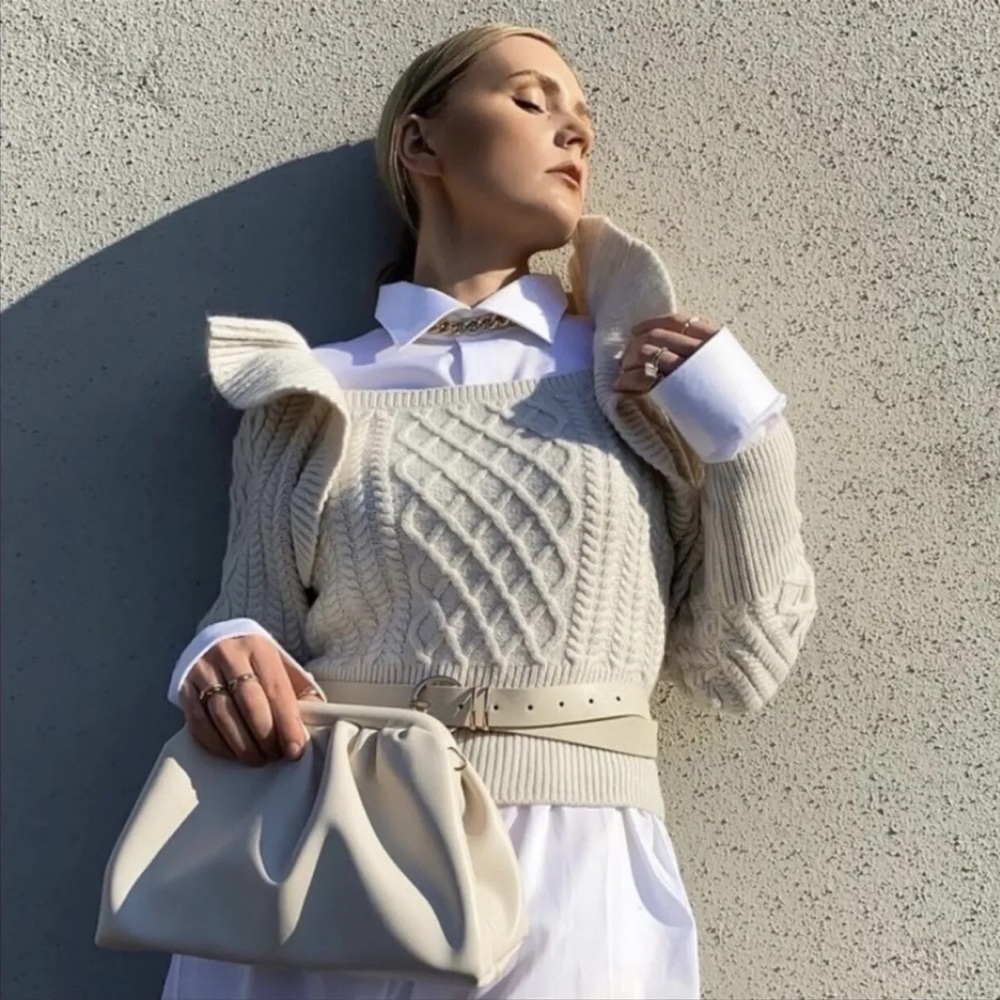 H&M Ruffle Sleeve Knit Sweater